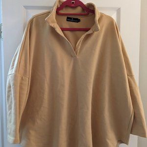 Tuckernuck Pomander Place Easy Polo Swing Sweatshirt Tan XL/XXL